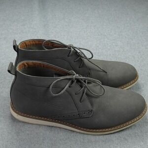 Reserved Footwear Boots Mens 10 Gray Faux Leather Chukka Lace Up Casual Shoes‎